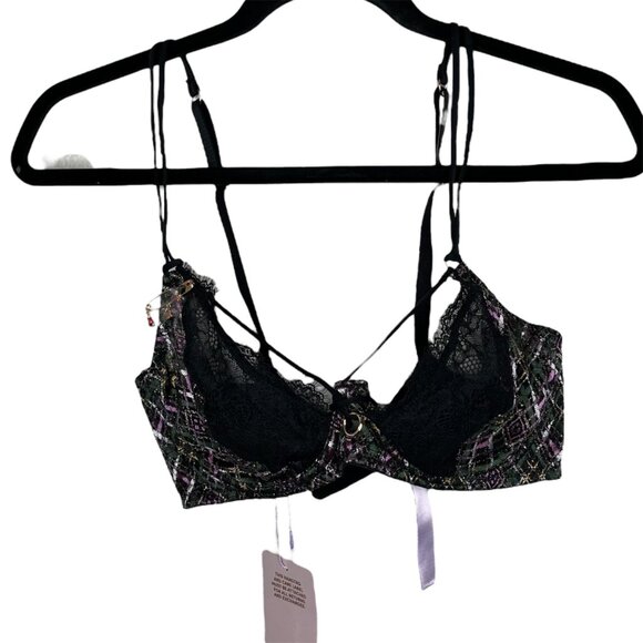 Savage X Fenty Plaid Lace Strappy Underwire Bra 34DD - Picture 1 of 10
